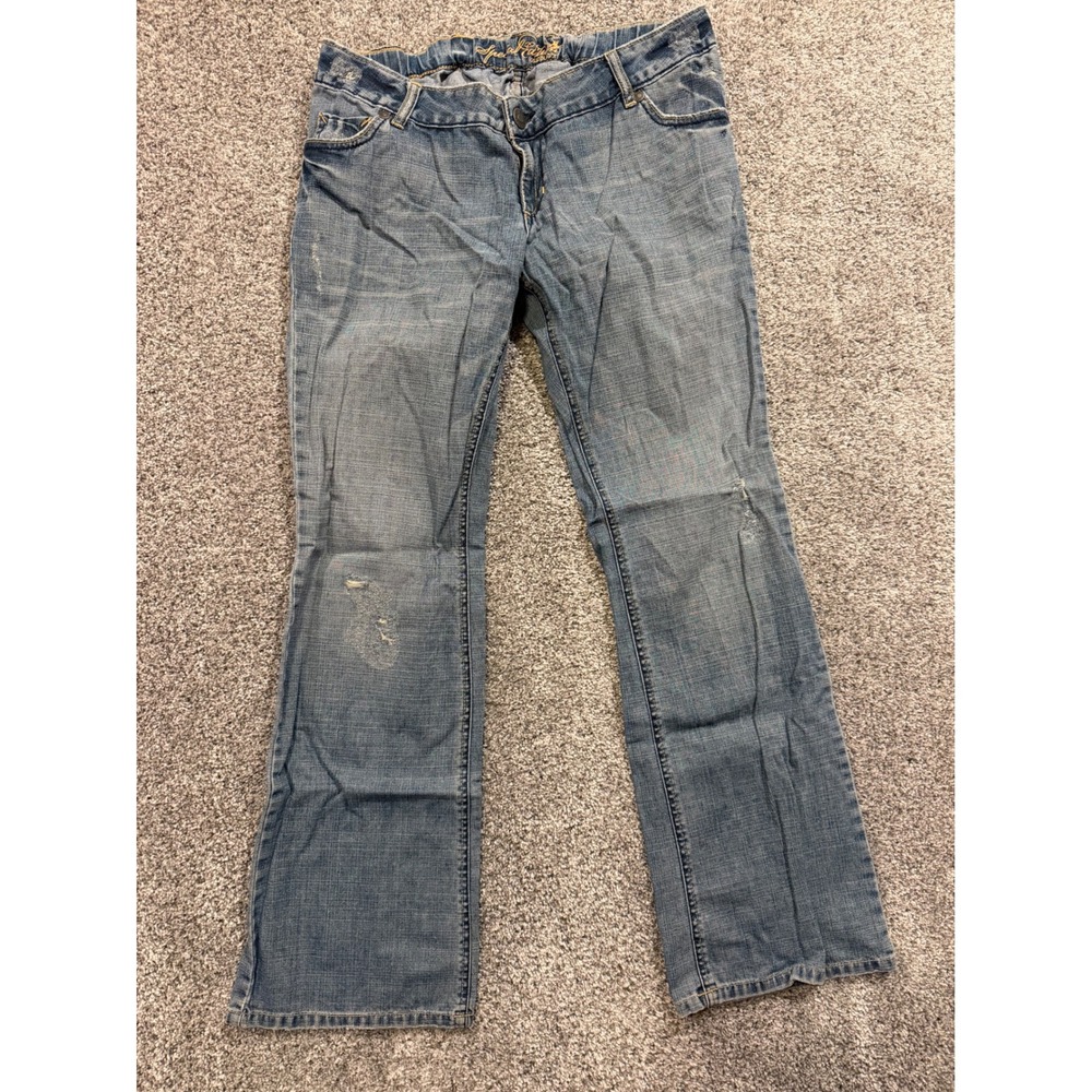 Old‎ Navy Jeans Womens 10 Blue Special Edition Straight Leg Distressed Cotton